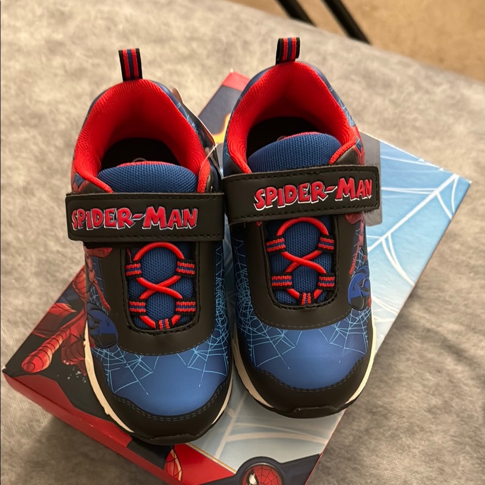 New Spiderman Kids Sneakers - Black, Blue, and Red